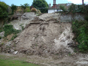 Re build of collapsed boundary retaining wall